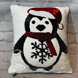 Pier 1 Penguin Sequin Reversible Throw PIllow